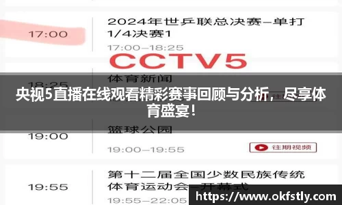 央视5直播在线观看精彩赛事回顾与分析，尽享体育盛宴！