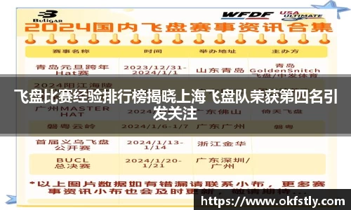 飞盘比赛经验排行榜揭晓上海飞盘队荣获第四名引发关注